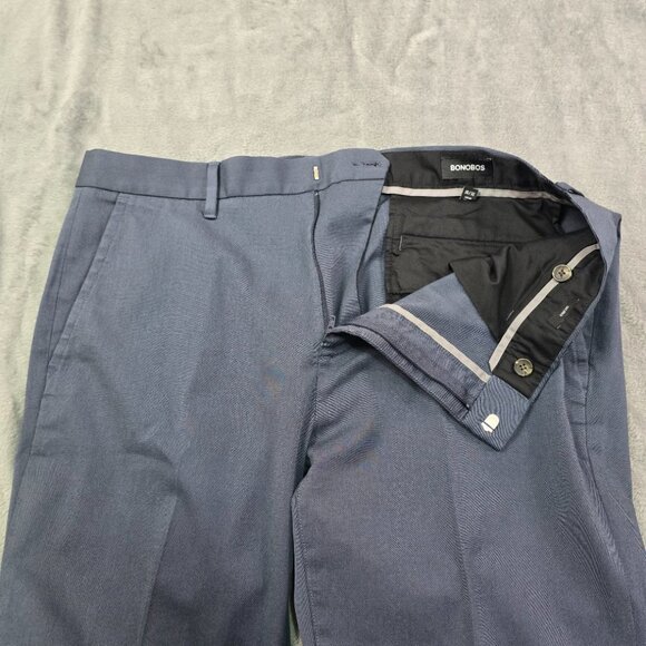 Bonobos Slim Fit Stretch Dress Pants Navy Blue 35x32 - Picture 4 of 12